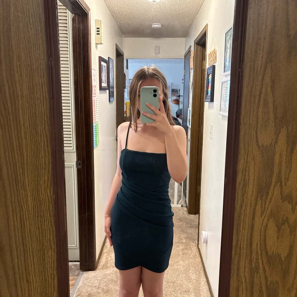 Windsor Chic Green/Blue Mini Dress